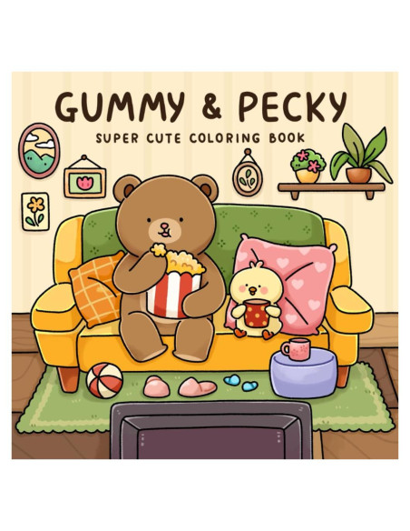 Gummy & Pecky: Super Cute Coloring Book for Adults and Teens about Besties and Their Heartwarming Adventures