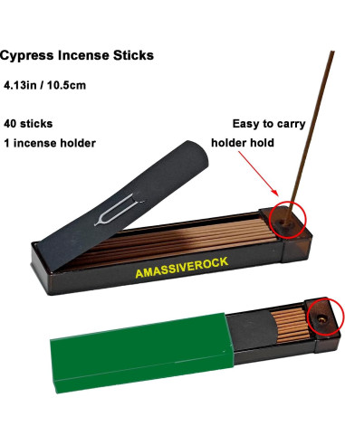 Varitas de Incienso AMASSIVEROCK Ciprés 20 cm - Natural