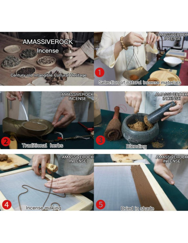 Varitas de Incienso AMASSIVEROCK Ciprés 20 cm - Natural