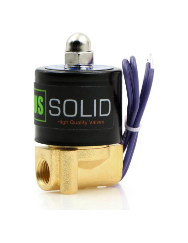 Válvula Solenoide Eléctrica U.S. Solid 1/4" Latón VITON 12VDC
