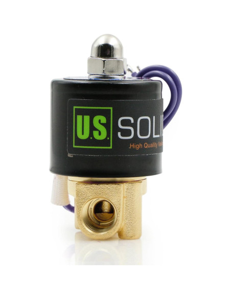 Válvula Solenoide Eléctrica U.S. Solid 1/4" Latón VITON 12VDC