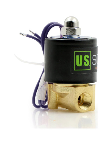Válvula Solenoide Eléctrica U.S. Solid 1/4" Latón VITON 12VDC