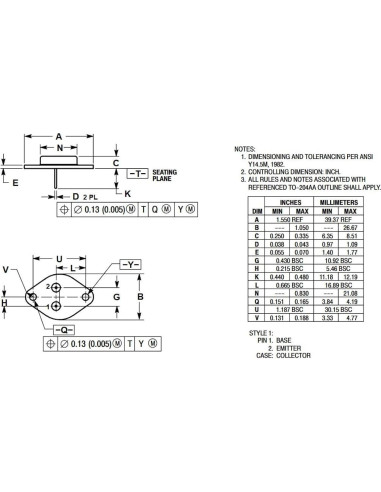 Transistores de Potencia NPN 2N3771 Bridgold - 5 Pcs 40V 30A