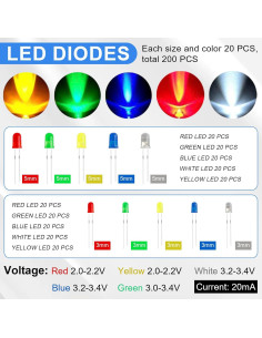 Kit de Componentes Electrónicos OFNMY 1628 Pcs para DIY 2