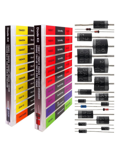 Kit de Diodos Surtidos EEEEE 200 Piezas 20 Tipos Rectificadores
