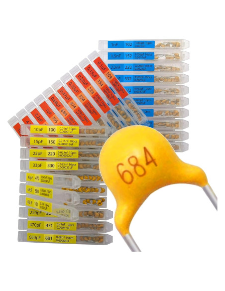 Kit de Capacitores Cerámicos Multicapa 300 pcs 10pF-10uF