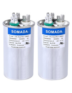 Paquete de 2 Capacitores CBB65 30+5uF 370V para Aire Acondicionado