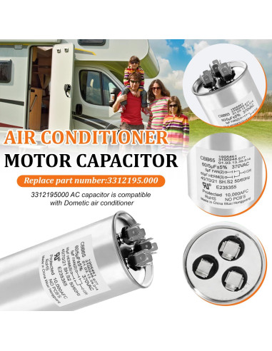 Capacitor de Motor Aire Acondicionado RV Dometic 3312195.000 60/5 MFD