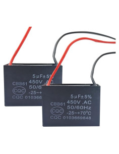 Condensador de Ventilador de Techo JIADONG CBB61 5uF 450V (Paquete de 2)