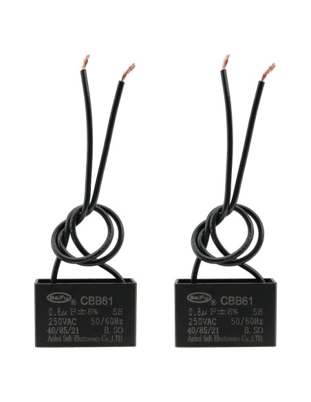 Capacitor CBB61 0.8uF 250V CA para Ventilador - 2 Piezas Capacitor CBB61 0.8uF 250V CA para Ventilador - 2 Piezas