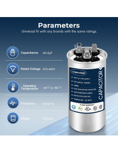 Condensador AC Doble Función Wamoguil CBB65 45/5 F 440V 2