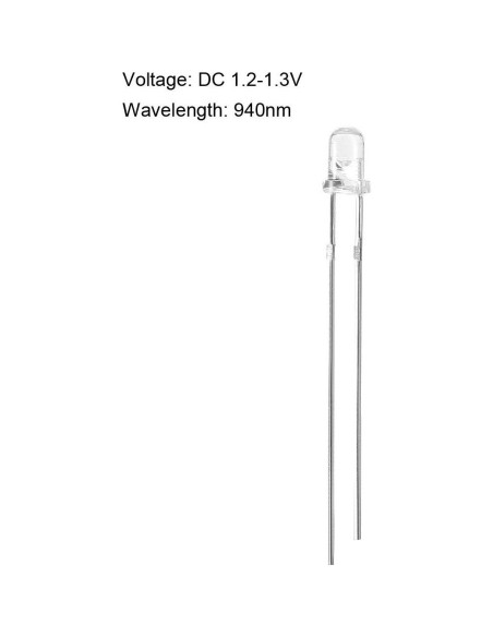 Diodo Emisor Infrarrojo uxcell 940nm 10pcs 7 Metros DC 1.2V Diodo Emisor Infrarrojo uxcell 940nm 10pcs 7 Metros DC 1.2V