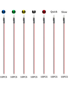 XINGYHENG 70 Pcs Diodos LED 5mm Pre Cableados 12V Mezcla Colores 2