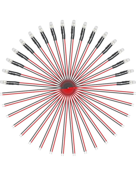 XINGYHENG 70 Pcs Diodos LED 5mm Pre Cableados 12V Mezcla Colores