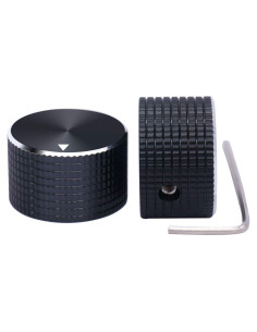 Perillas de Control de Volumen Taiss de Aluminio Negro 25x15mm