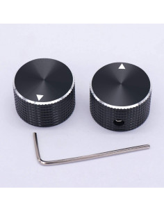 Perillas de Control de Volumen Taiss de Aluminio Negro 25x15mm 2