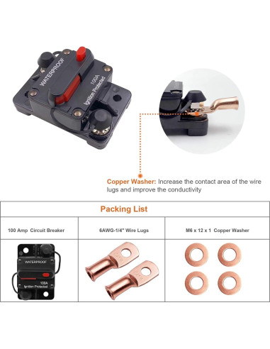 Interruptor de Circuito 60A Erayco Impermeable 12V-48V CC