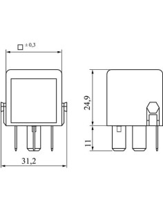 Relé Mini de Cambio Bosch 0986332041 - 5 Pines, 12V, Amarillo 2