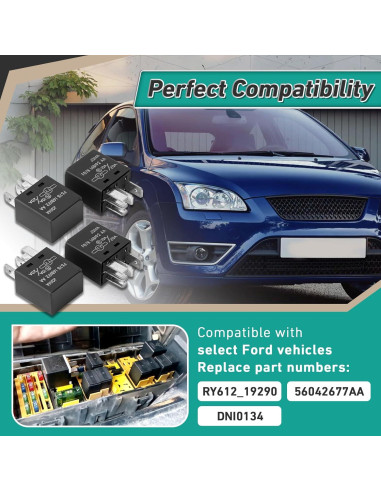 4 Relés Automotrices F57B14B192AA 10A/20A para Ford y más
