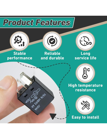 4 Relés Automotrices F57B14B192AA 10A/20A para Ford y más