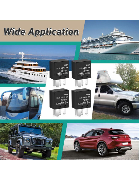 4 Relés Automotrices F57B14B192AA 10A/20A para Ford y más