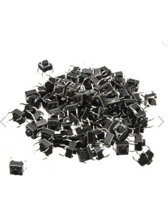 Interruptor Táctil Momentáneo DAOKI 100Pcs 6x6x5mm SPST 2