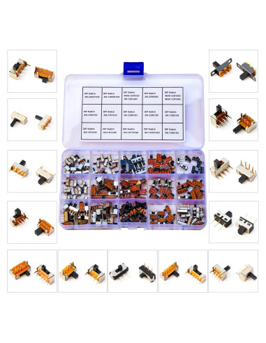 Kit de Interruptores Deslizantes Mini Micro JTSINERU 17 Tipos
