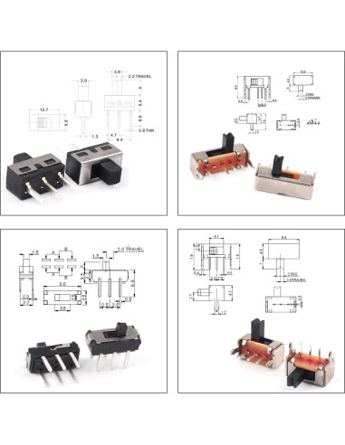 Kit de Interruptores Deslizantes Mini Micro JTSINERU 17 Tipos