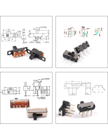 Kit de Interruptores Deslizantes Mini Micro JTSINERU 17 Tipos