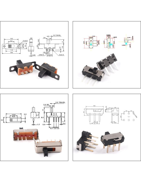 Kit de Interruptores Deslizantes Mini Micro JTSINERU 17 Tipos