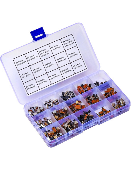 Kit de Interruptores Deslizantes Mini Micro JTSINERU 17 Tipos