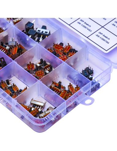 Kit de Interruptores Deslizantes Mini Micro JTSINERU 17 Tipos