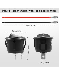 10 Interruptores Rocker Redondos SPST 20mm Wahijihe 2