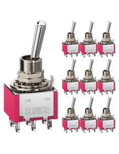 Interruptor de palanca DPDT 6 pines DIYhz 10 piezas 5A/125V