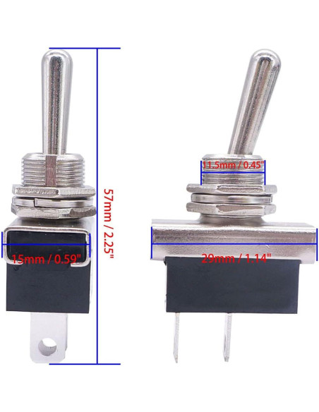 Interruptor de Palanca a Prueba de Agua Weideer 12V 25A 2 Pines Interruptor de Palanca a Prueba de Agua Weideer 12V 25A 2 Pines