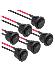 6 Interruptores Rocker ON/OFF KCD1 2Pin 6A 250V para Coche