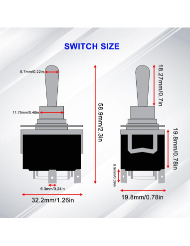 Interruptor de Polaridad Inversa Weideer 12V 30A DPDT