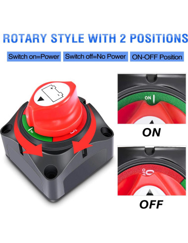 Interruptor de Batería Nilight 90015A 12-48V On/Off Impermeable