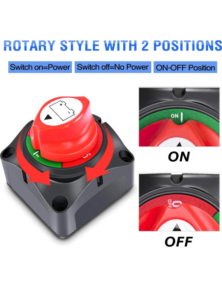 Interruptor de Batería Nilight 90015A 12-48V On/Off Impermeable
