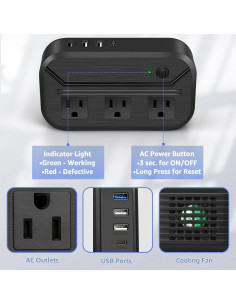 Convertidor de Voltaje 2300W Easton VC002001 con 7 Adaptadores 2