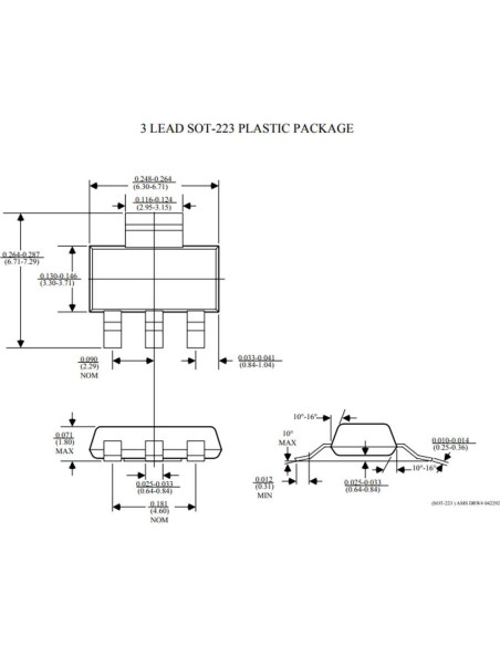 10 Reguladores de Voltaje AMS1117-5.0V 5V 1A SOT223
