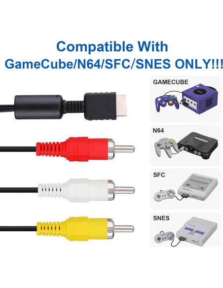 Cable AV Compuesto Trenro 1.83m para Nintendo 64/GameCube/SNES