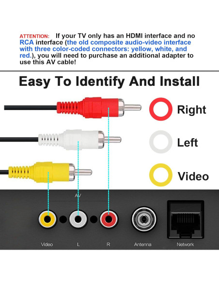 Cable AV Compuesto Trenro 1.83m para Nintendo 64/GameCube/SNES