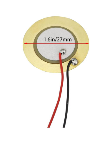12 Sensores Piezoeléctricos 27mm Dorado para Guitarra