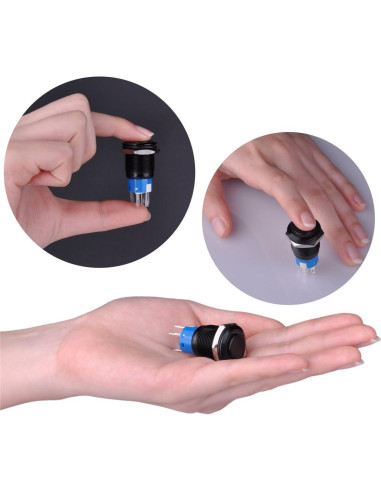 Interruptor Latching Ulincos U19C2 19mm Metal LED Azul