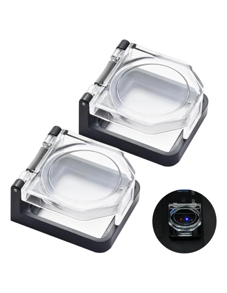 Cubierta de Interruptor de Botón ZGSZJHF 2 Pcs 34x39mm a Prueba de Agua