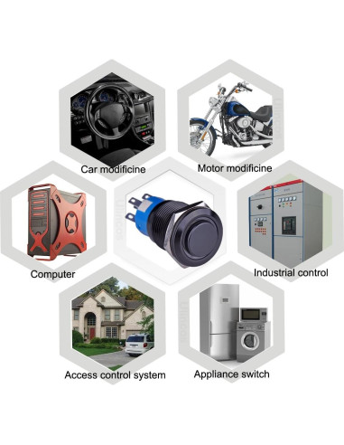 Interruptor Latching Ulincos U19C2 19mm Metal LED Azul