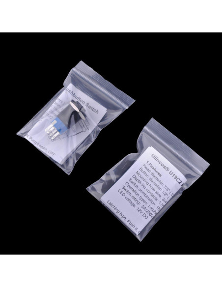 Interruptor Latching Ulincos U19C2 19mm Metal LED Azul