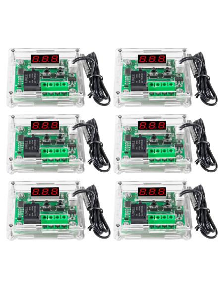 6pcs Controlador de Temperatura Digital W1209 12V con Caja