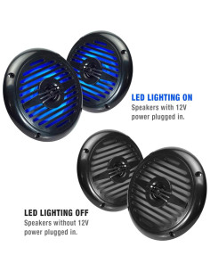 Altavoces Coaxiales Resistentes al Agua Magnadyne WR5B LED 5.25" 2